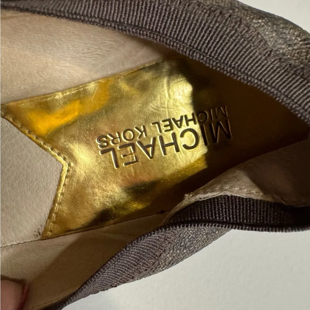 Michael Kors Fulton Logo Ballet Flats Brown MK Signature Women’s 7.5 Travel
